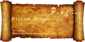 Pillich Áron névjegykártya